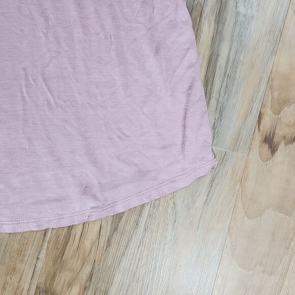 🐞Full Tilt Dusty Pink Short Sleeve Vneck Top Medium - Picture 8 of 11